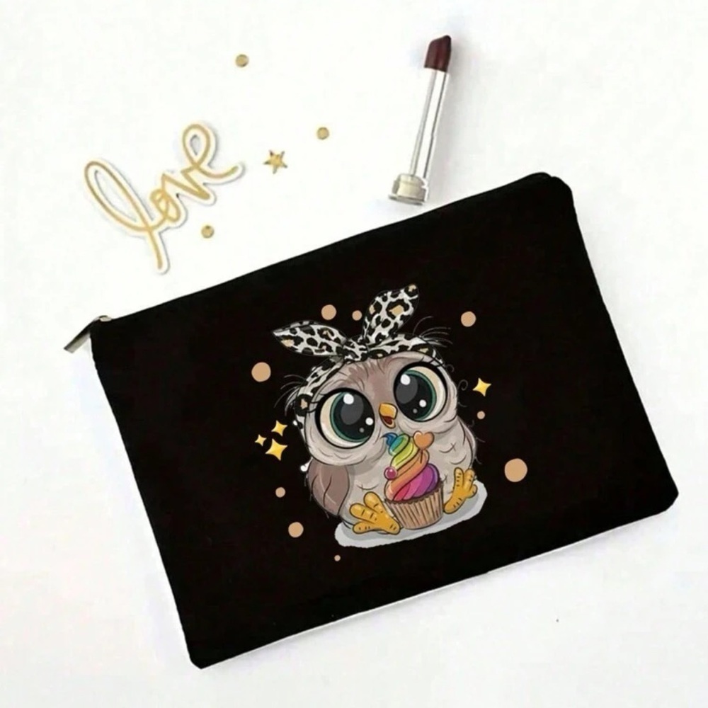 Cute Celebration Owl Makeup Bag Travel Cosmetic Bag
